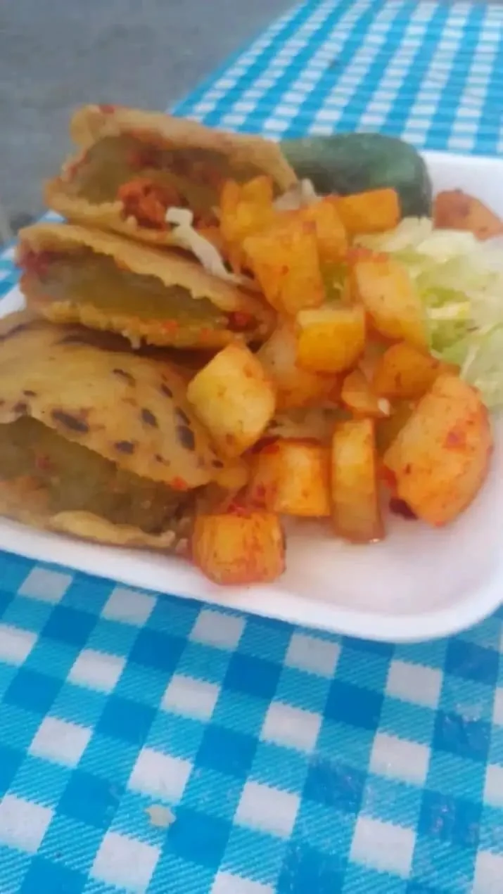 Platillo de antojitos servido con papas
